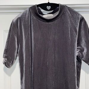 Silver velvet shirt